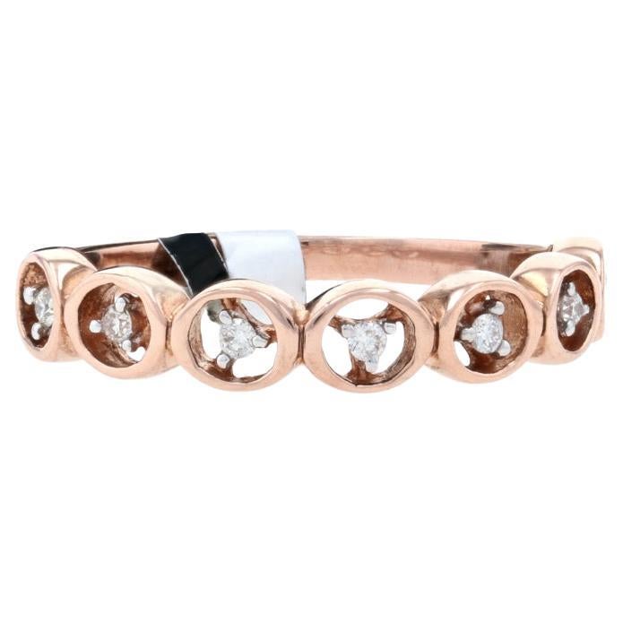 Kallati Diamond Circles Band - Rose Gold 9k Round Brilliant .10ctw Wedding Ring For Sale