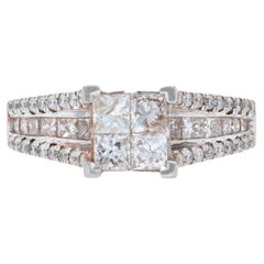 Kallati Diamond Cluster Engagement Ring - Rose Gold 9k Princess & Round 1.50ctw