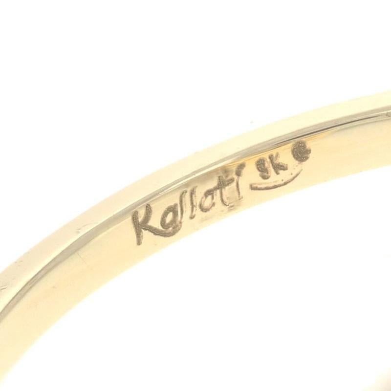 Round Cut Kallati Diamond Flower Halo Ring - Yellow Gold 9k Round Brilliant Cut .40ctw