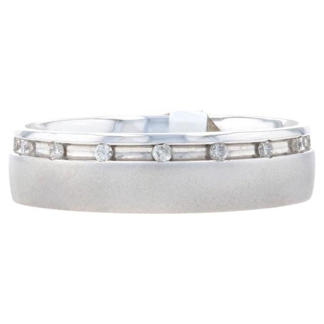 Kallati Diamond Men's Wedding Band White Gold 9k .20ctw Comfort Fit Ring 9 3/4 For Sale