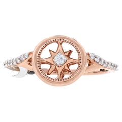 Kallati Diamond Nautical North Star Ring - Rose Gold 9k .10ctw Celestial Circle