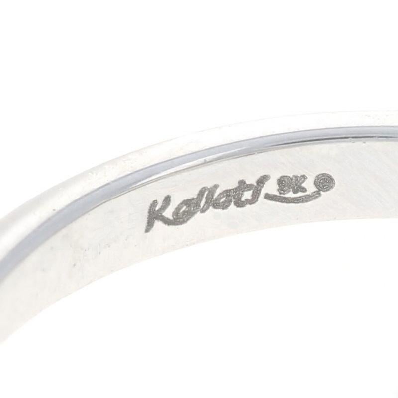 Round Cut Kallati Diamond Three-Stone Engagement Ring - White Gold 9k Round .40ctw For Sale