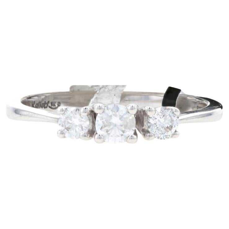 Kallati Diamond Three-Stone Engagement Ring - White Gold 9k Round .40ctw