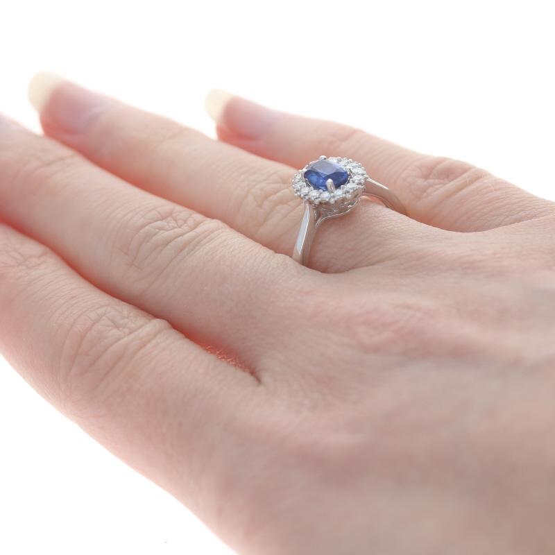 Kallati Kyanit & Diamant Halo-Ring - Weißgold 18k 1,30ctw Verlobungsring im Zustand „Neu“ im Angebot in Greensboro, NC