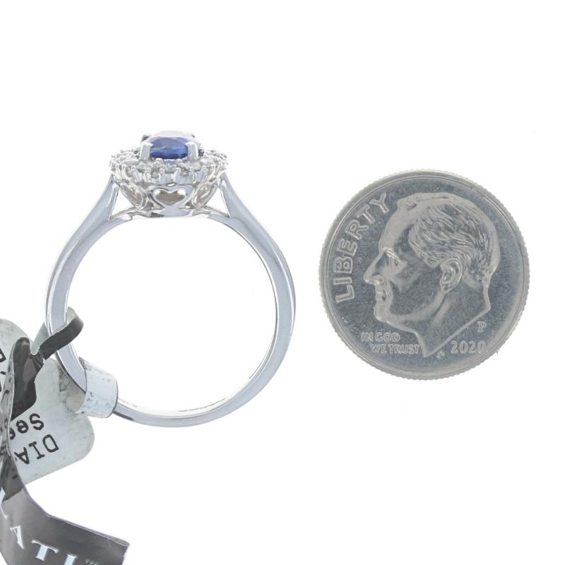 Women's Kallati Kyanite & Diamond Halo Ring - White Gold 18k 1.30ctw Engagement For Sale