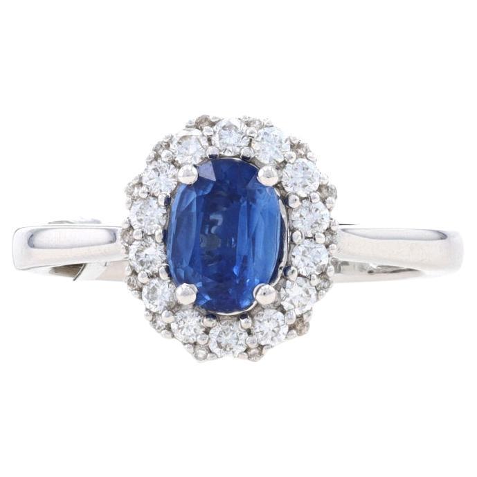 Kallati Kyanite & Diamond Halo Ring - White Gold 18k 1.30ctw Engagement