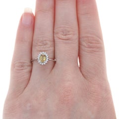 Kallati Kyanite & Diamond Halo Ring - White Gold 9k Oval .63ctw