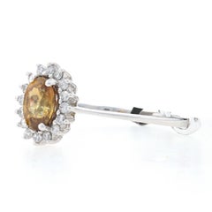 Kallati Kyanite & Diamond Halo Ring - White Gold 9k Oval .80ctw Engagement