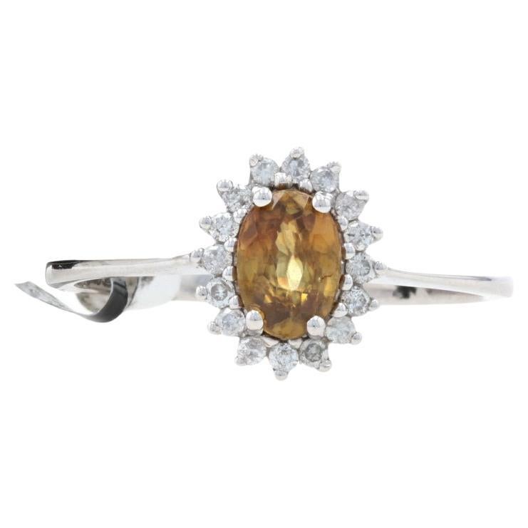 Kallati Kyanite & Diamond Halo Ring - White Gold 9k Oval .80ctw Engagement For Sale