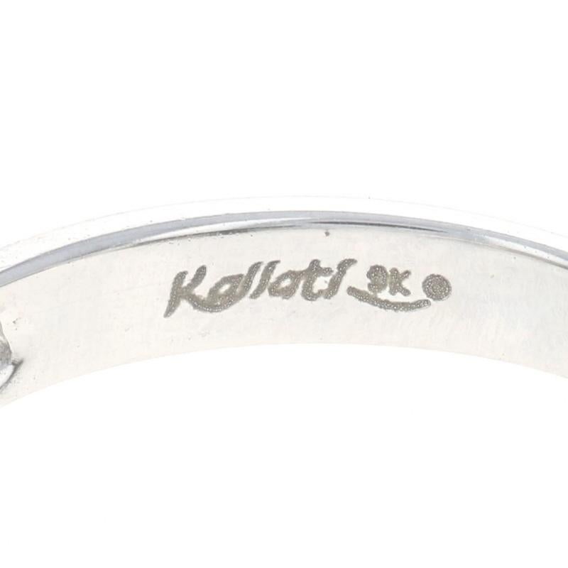 Women's Kallati Spinel & Diamond Stripe Swirl Band - White Gold 9k Round .49ctw Ring For Sale