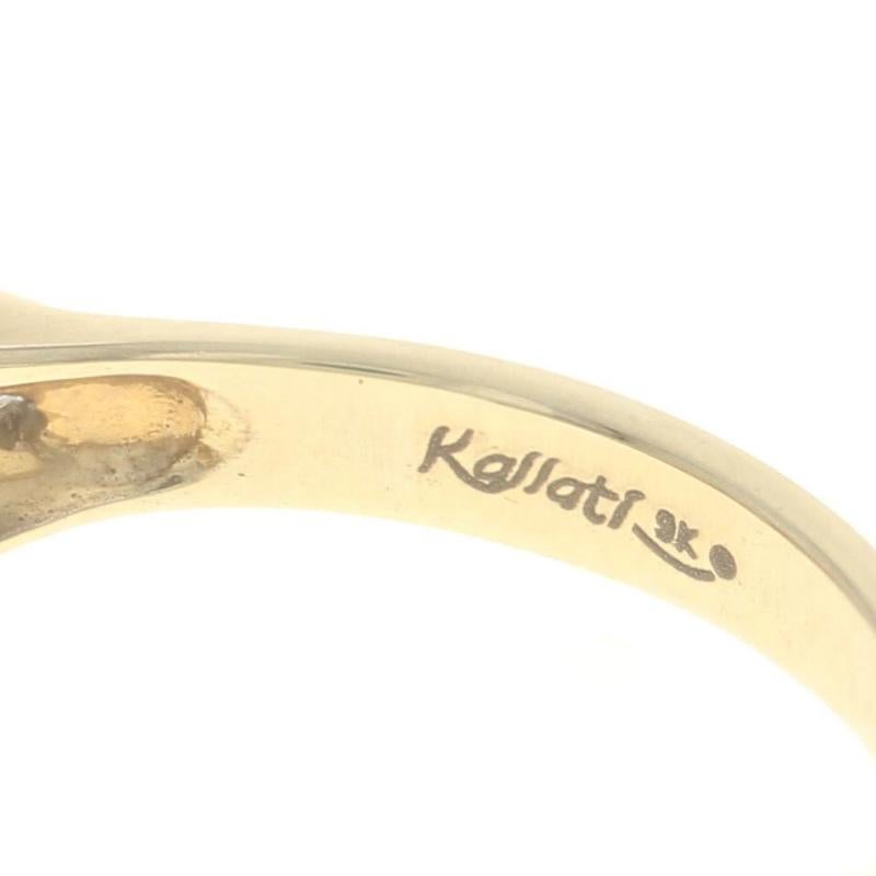 Kallati Tanzanite & Diamond Bypass Ring - Yellow Gold 9k Marquise Cut .50ctw For Sale 2