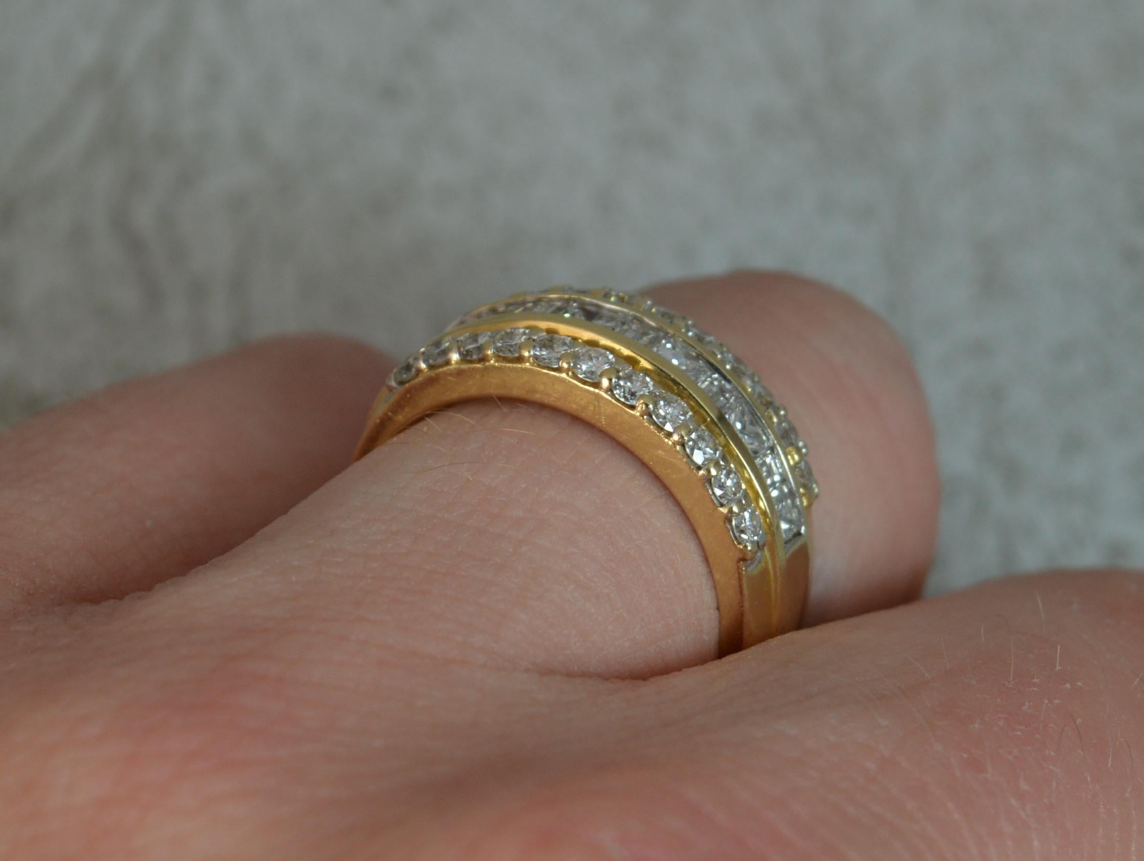 Kallati Vs 1.5 Carat Diamond 14 Carat Gold Half Eternity Stack Band Ring In Excellent Condition In St Helens, GB
