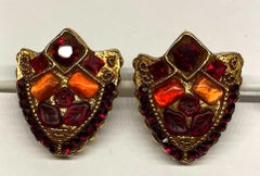 Kallinger, Paris Boucles d'oreilles larges en bouclier bijoutier des années 1980