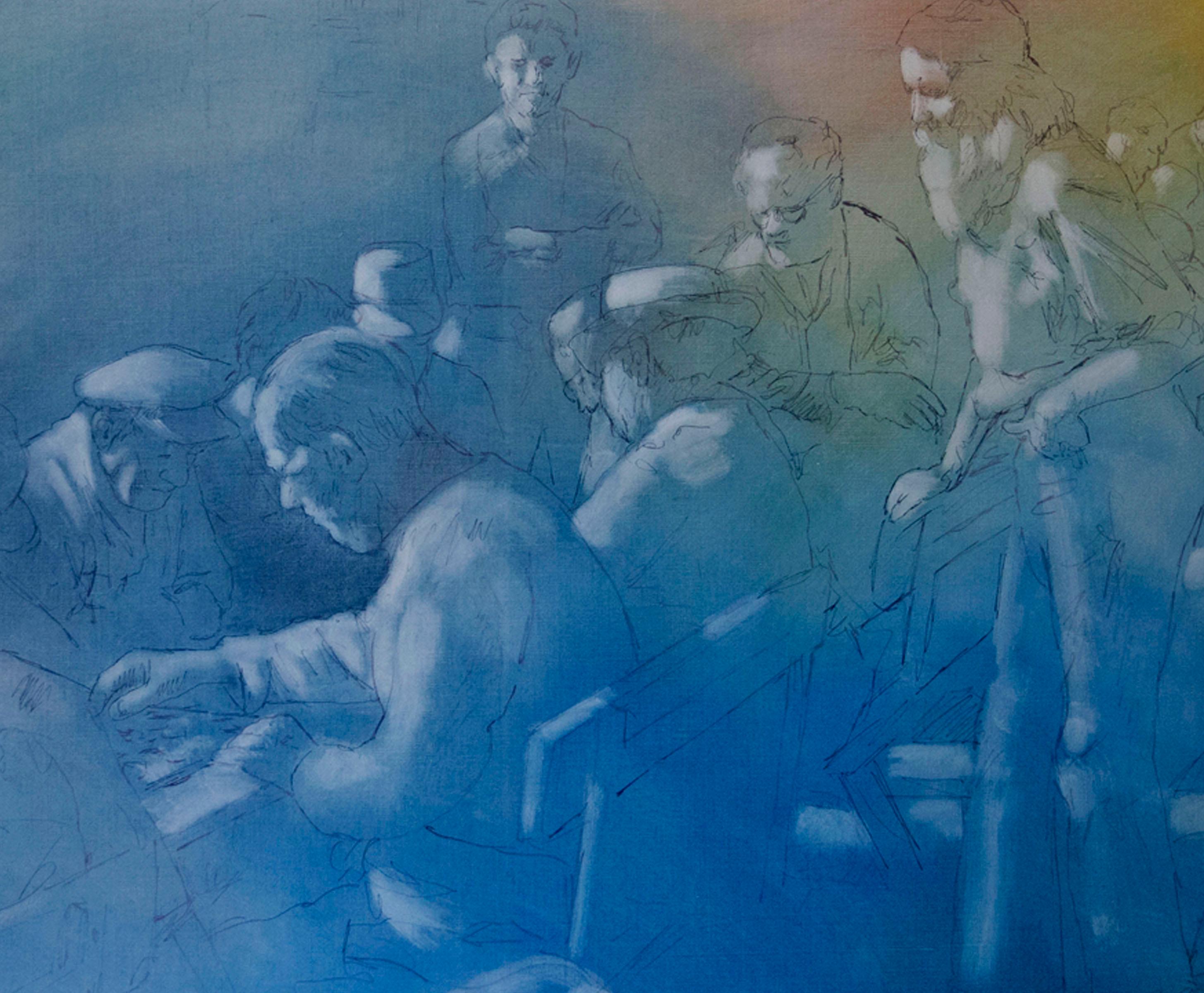 A Gathering of Chess Players - Painting by Kalman Aron