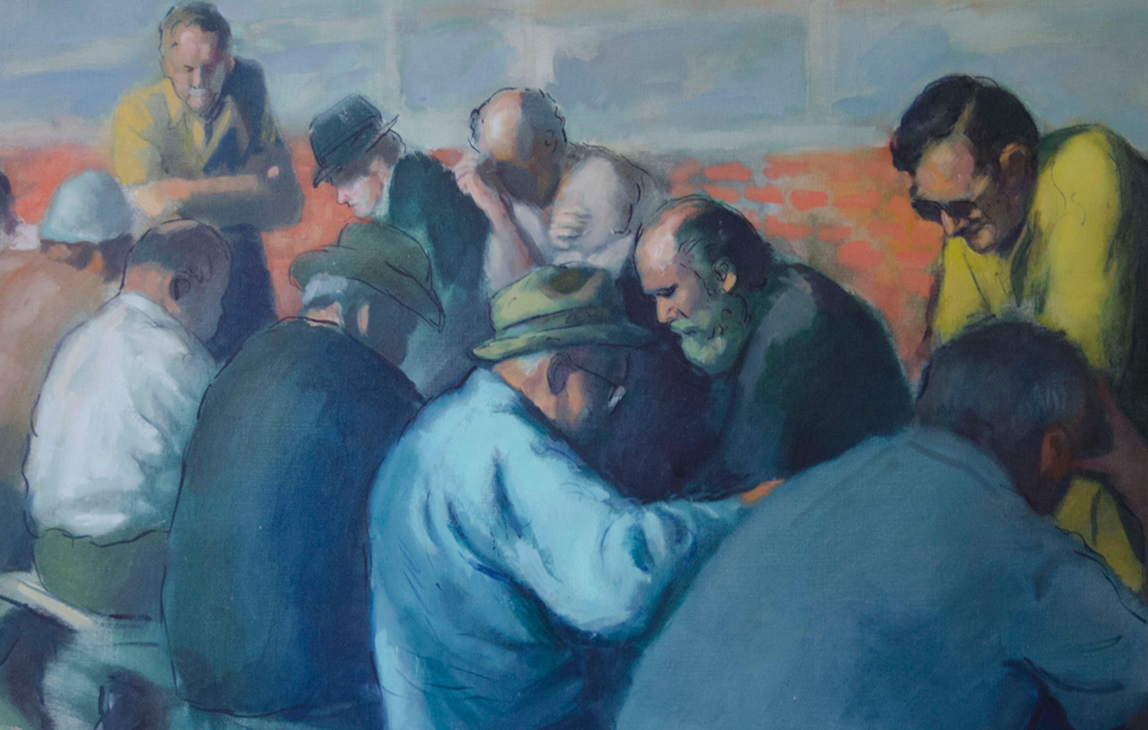 Les joueurs d'échecs - Painting de Kalman Aron