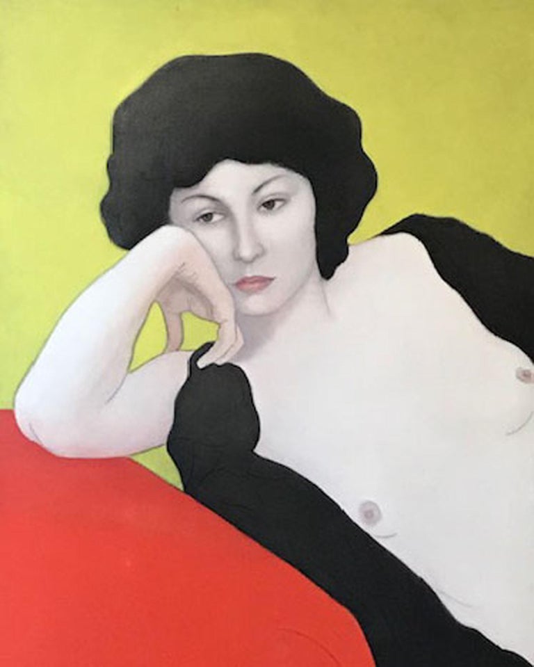 Kalman Aron Nude Painting - The Lady in Waiting #1