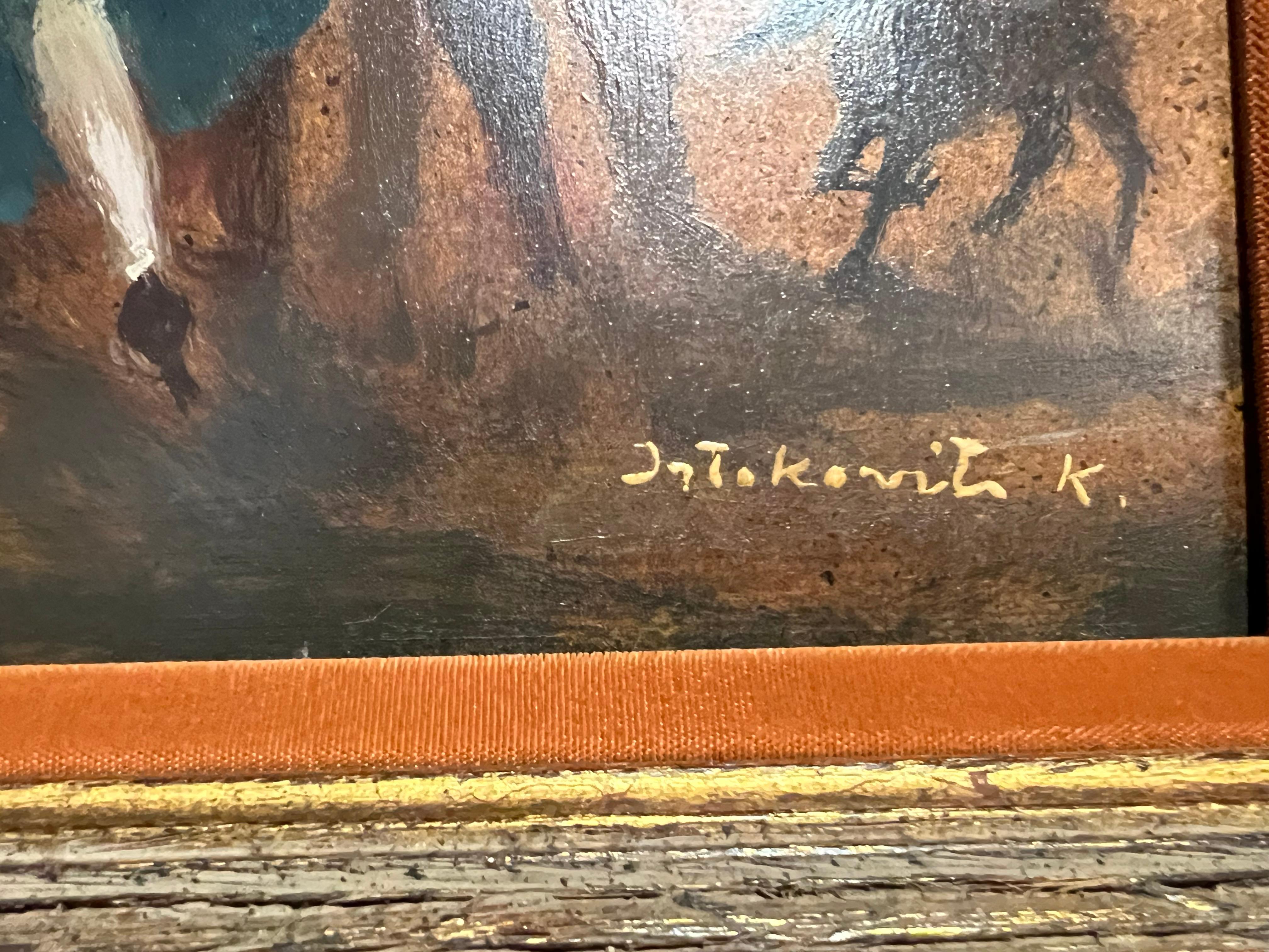 Contadini che ballano - Painting di Kalman Istokovits