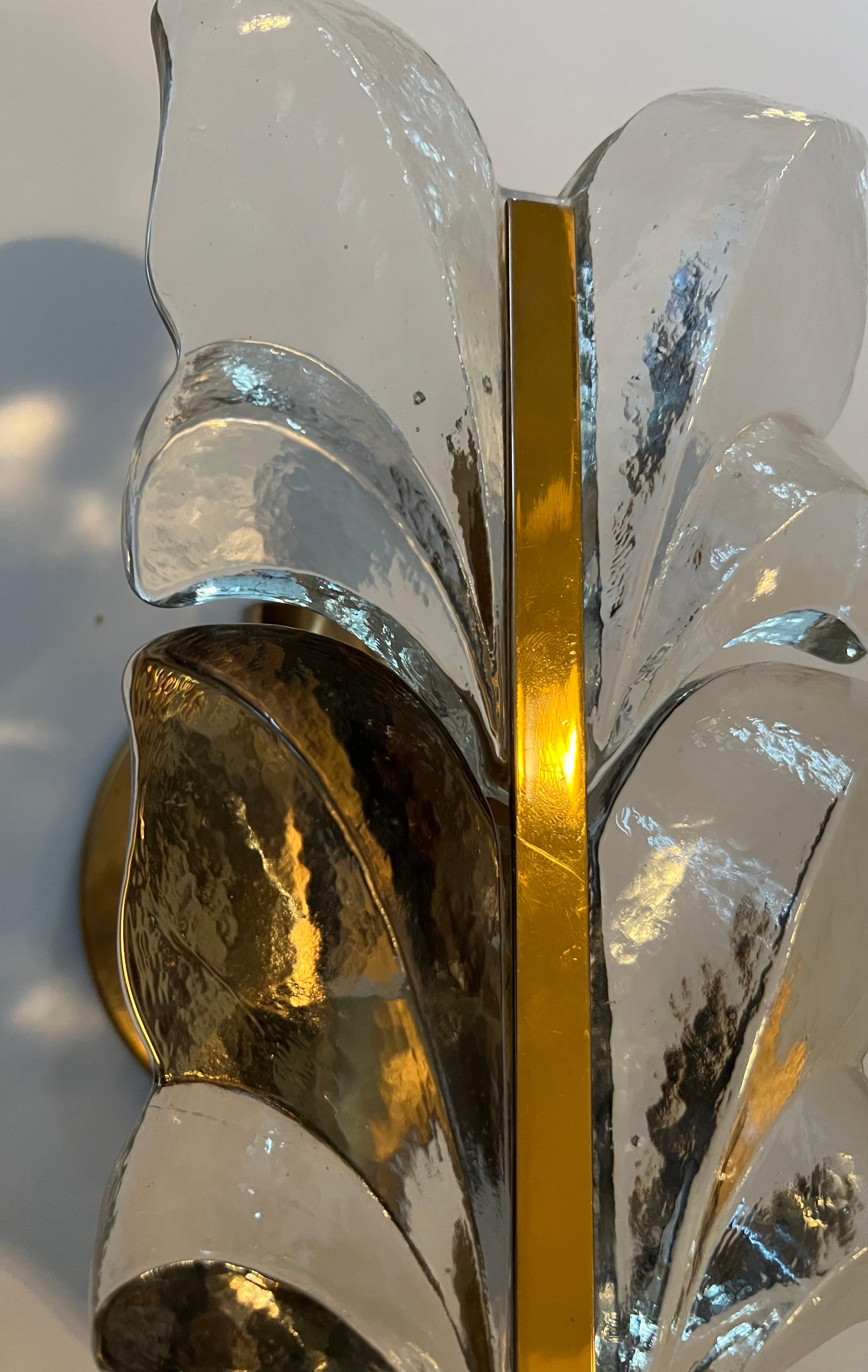 Kalmar 1950 Glass Mid-Century Modern Wall Light In Excellent Condition For Sale In New York, NY