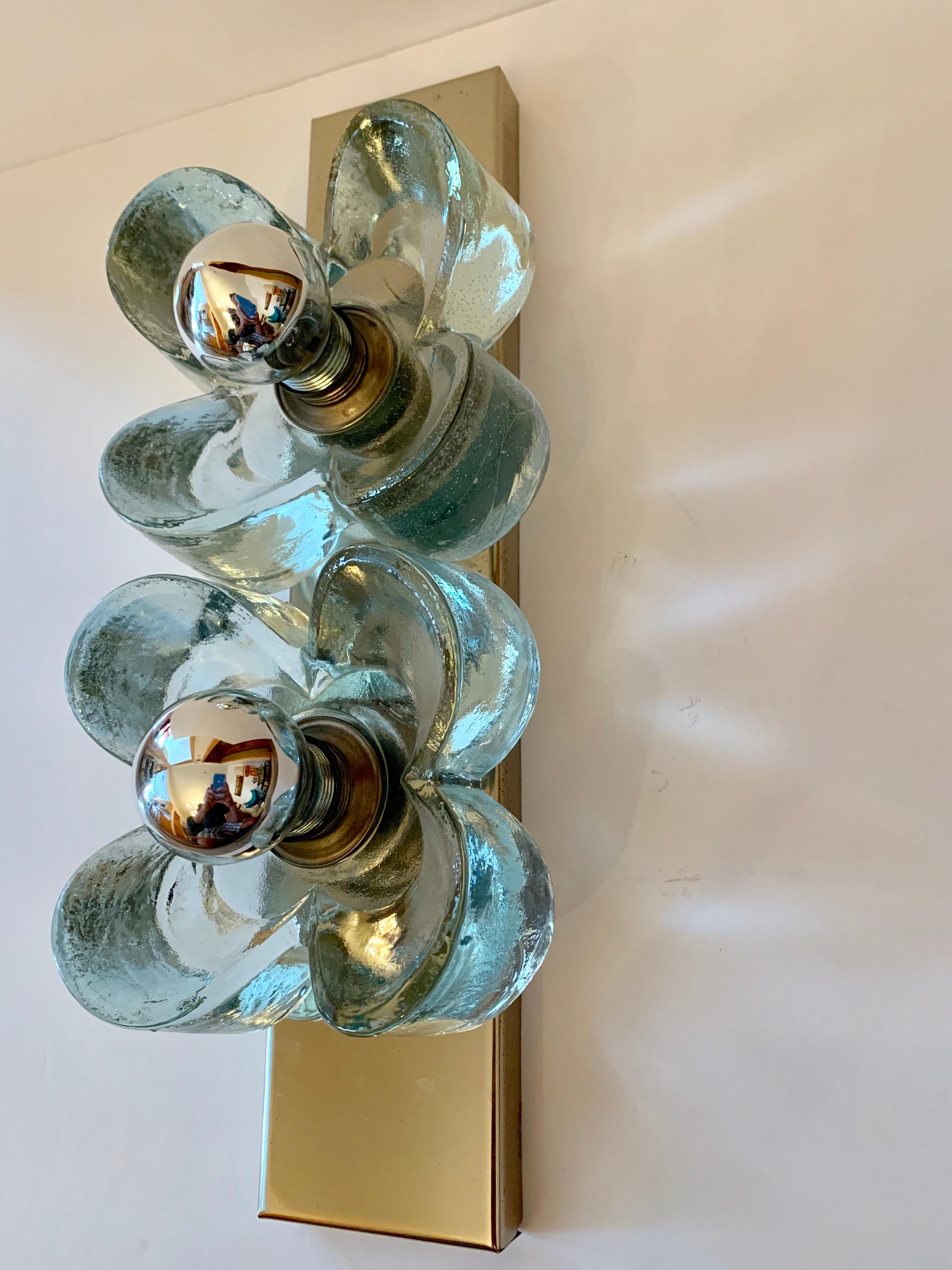 Kalmar 1960s Floral Austrian Crystal Wall Light For Sale 8