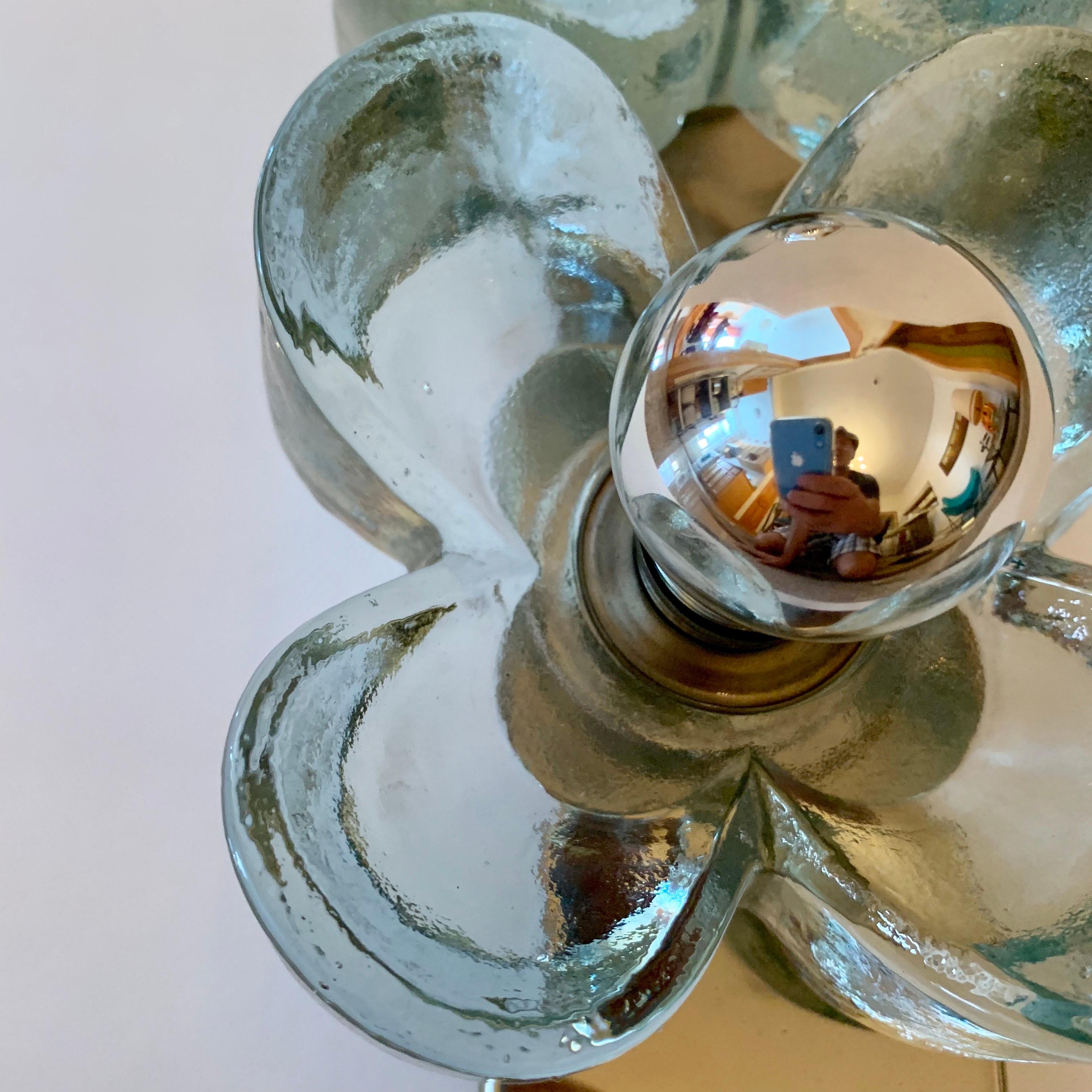 Glass Kalmar 1960s Floral Austrian Crystal Wall Light For Sale