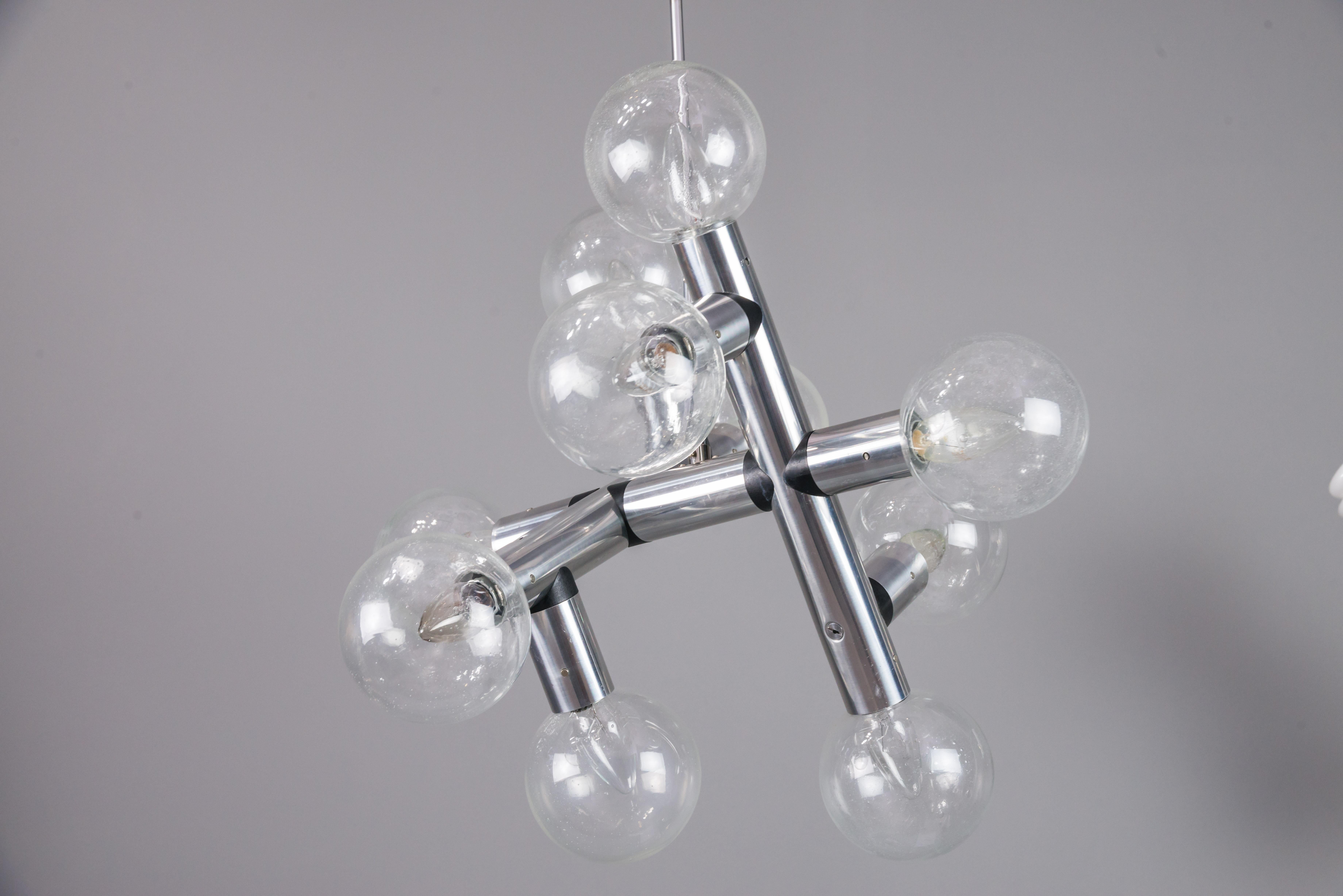 Glass Kalmar Atomic Ceiling Lamps Chandeliers, 1960s For Sale
