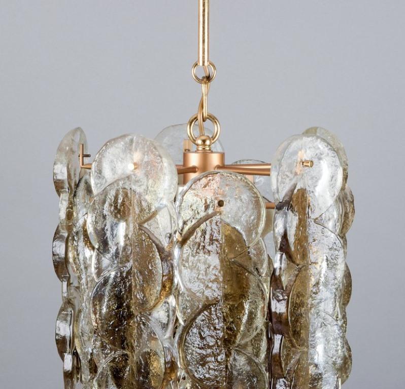 Austrian Kalmar, Austria. Ceiling lamp in art glass for six bulbs.  For Sale