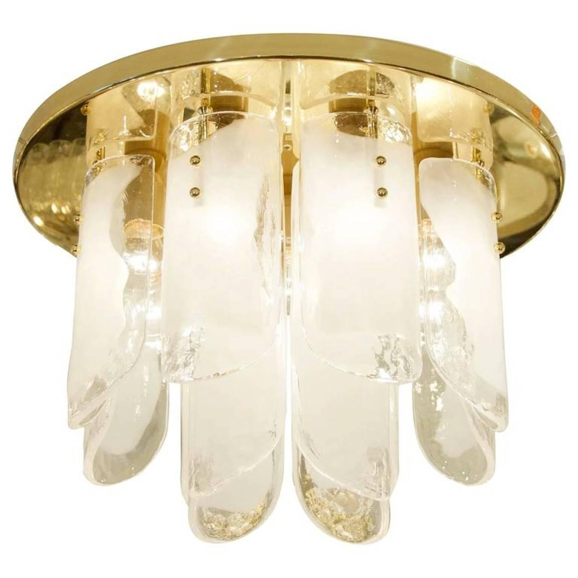 Austrian Kalmar Brass and Glass Flush Mount