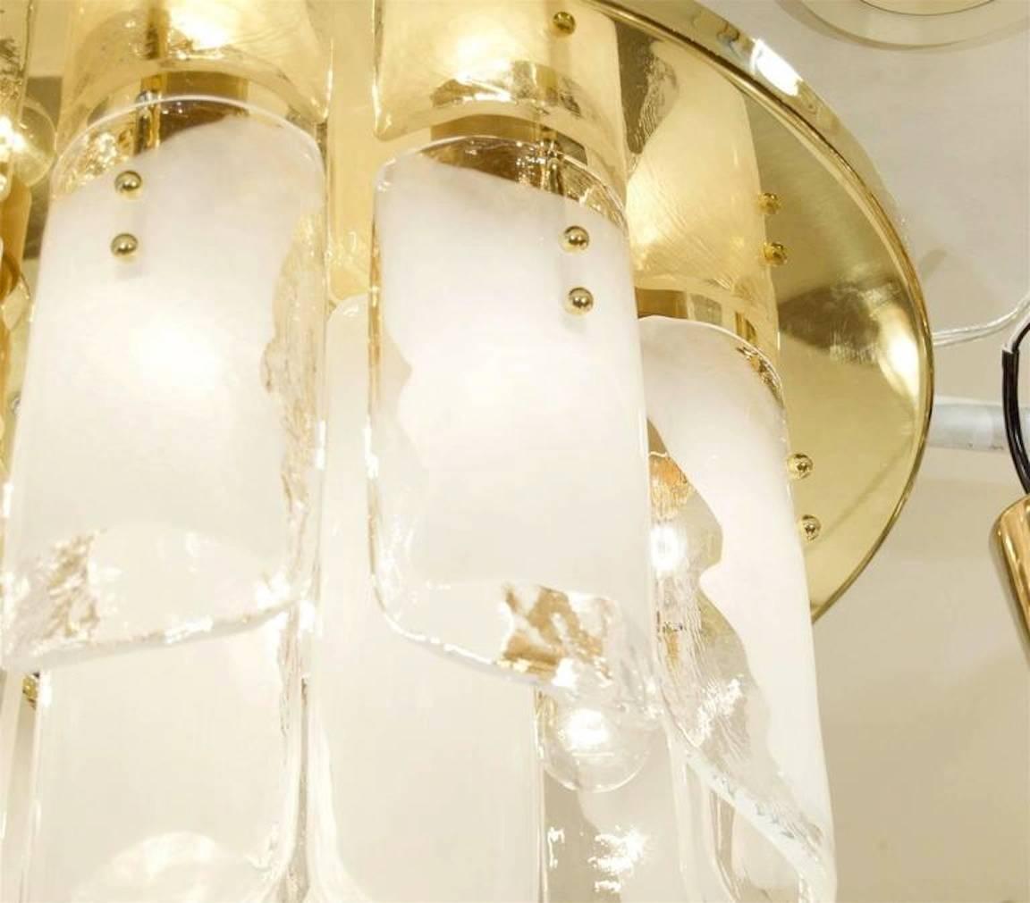 Kalmar Brass and Glass Flush Mount In Excellent Condition In New York, NY