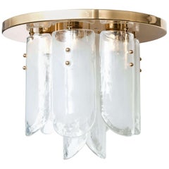 Kalmar Brass and Glass Flush Mount
