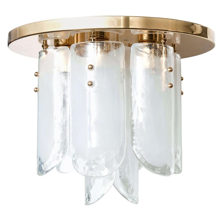 Kalmar Brass and Glass Flush Mount