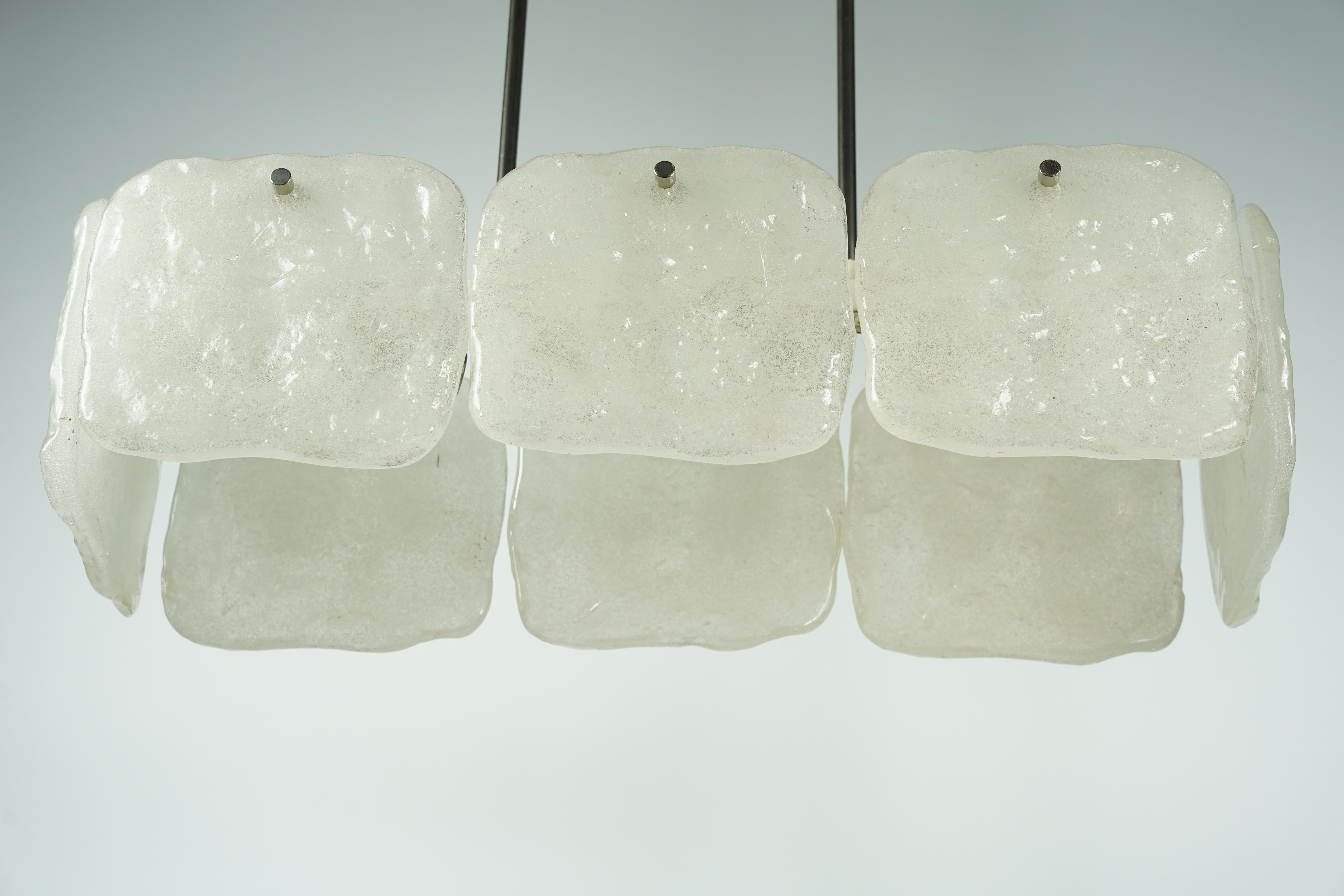 Lámpara de cristal de burbujas Kalmar, 1970, Austria Metal en venta