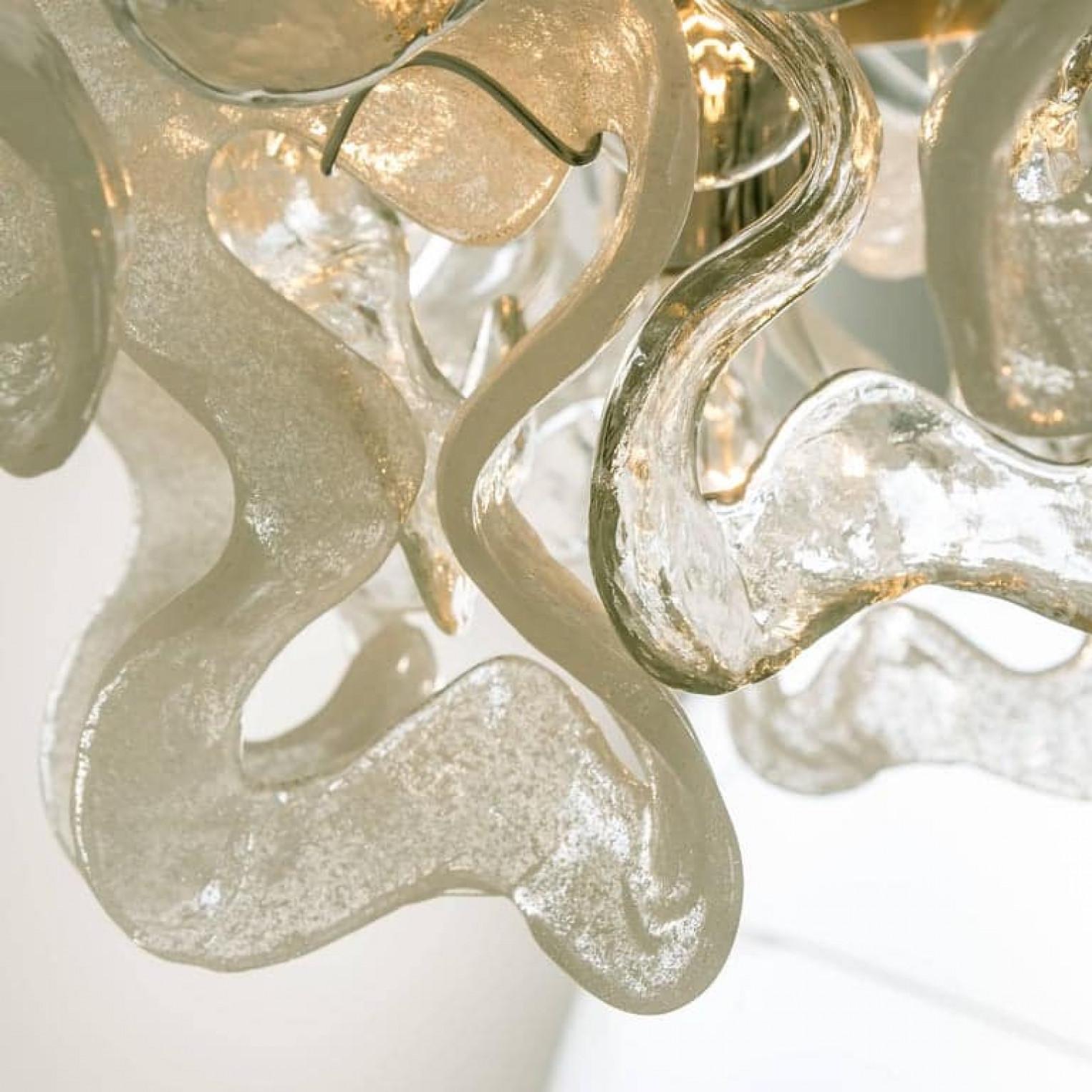 Other Kalmar Catena Murano Glass Chrome Chandelier, 1970s For Sale