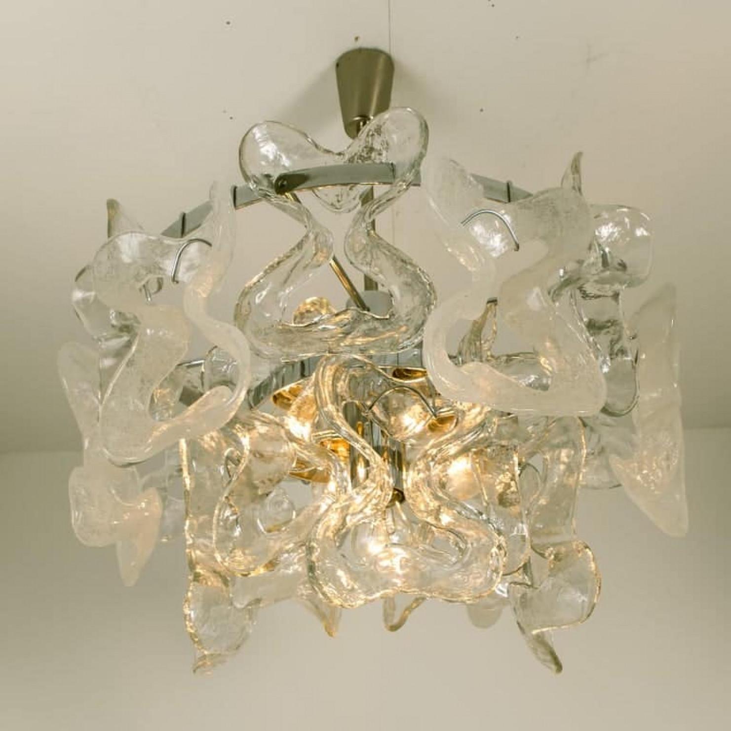 Verre brun Lustre Catena en verre de Murano, 1970 en vente