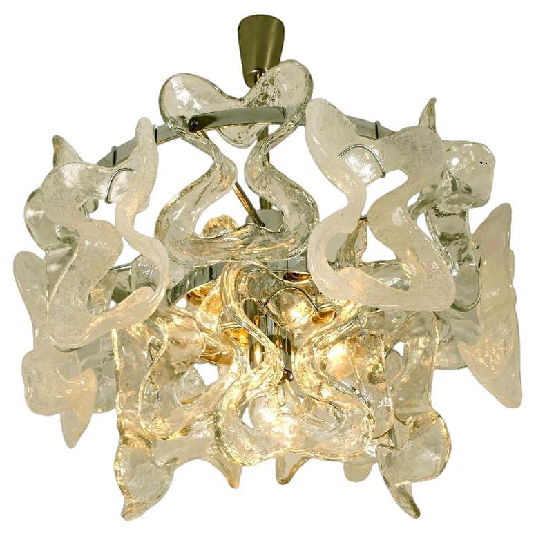 Kalmar Catena Murano Glass Chrome Chandelier, 1970s