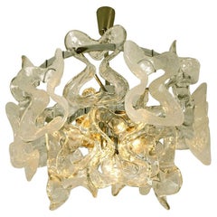 Kalmar Catena Murano Glass Chrome Chandelier, 1970s