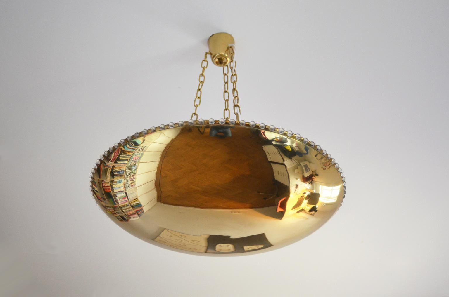 Kalmar Brass Ceiling Pendant with Glass Pearls In Good Condition In RHEEZERVEEN, Overijssel