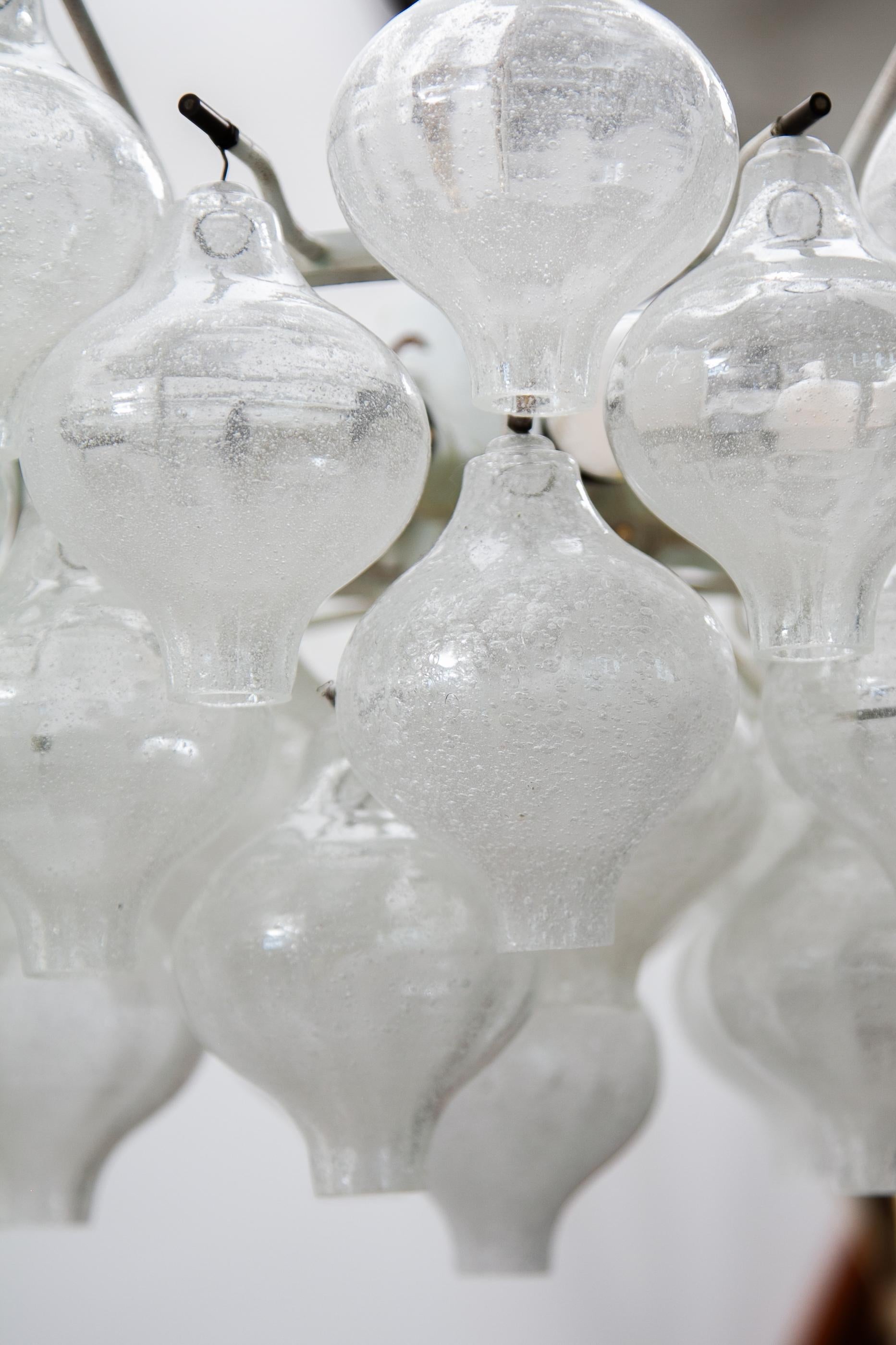 Lustre Kalmar, 1950 Verre de Murano soufflé à la main 31 