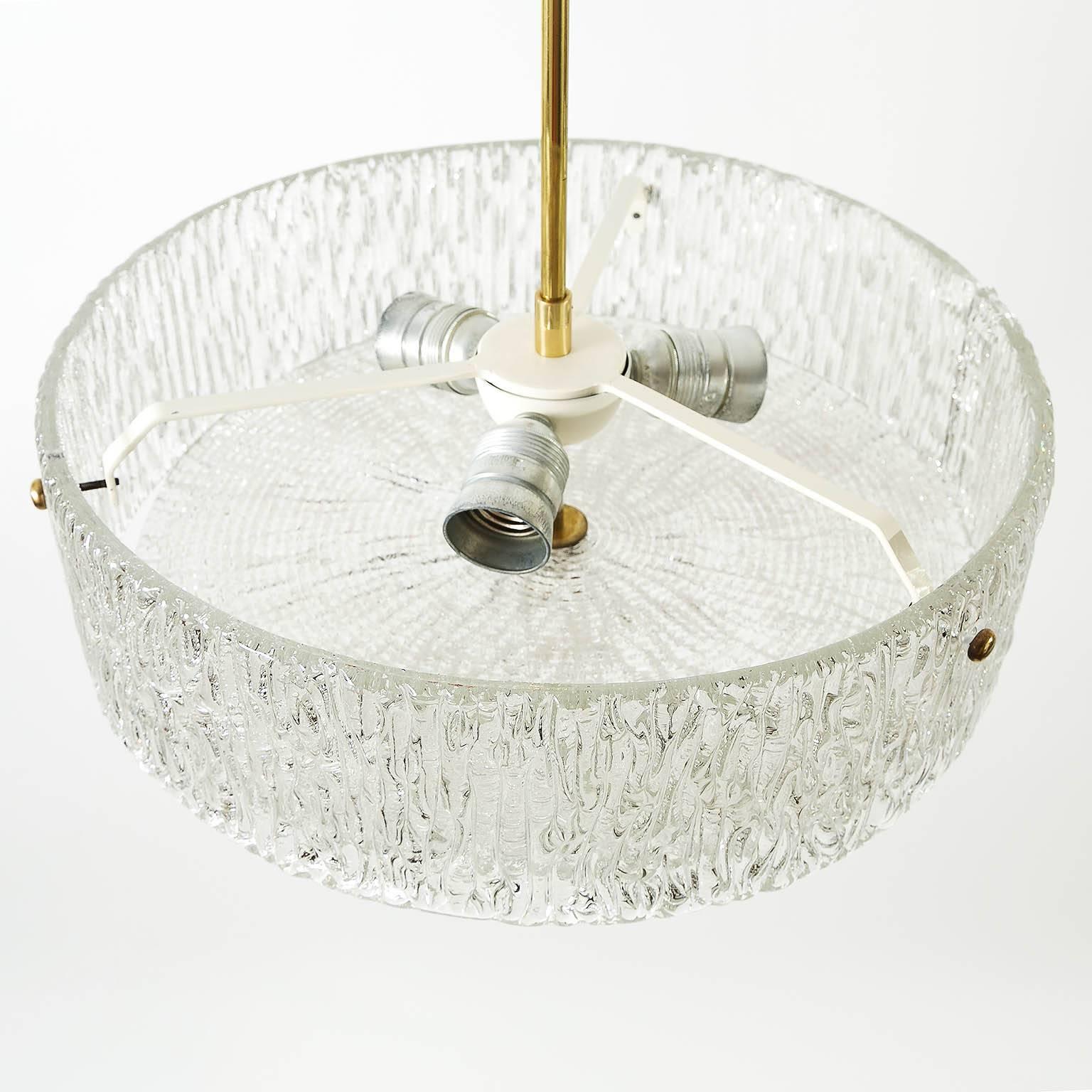 Mid-20th Century Kalmar Chandelier, Glass Brass, 1960