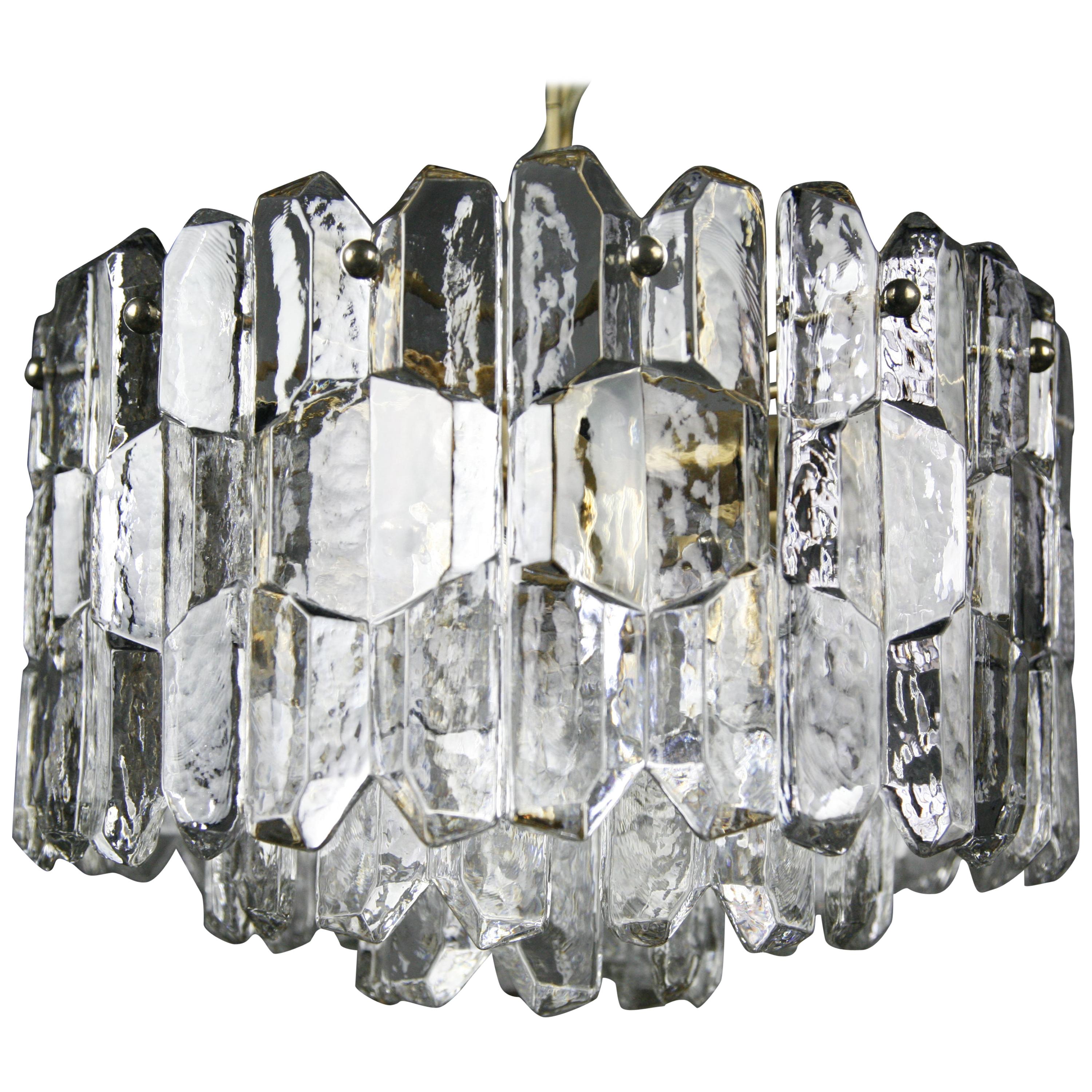 Kalmar Chandelier Gold-Plated with Crystals, 1970, Austria For Sale