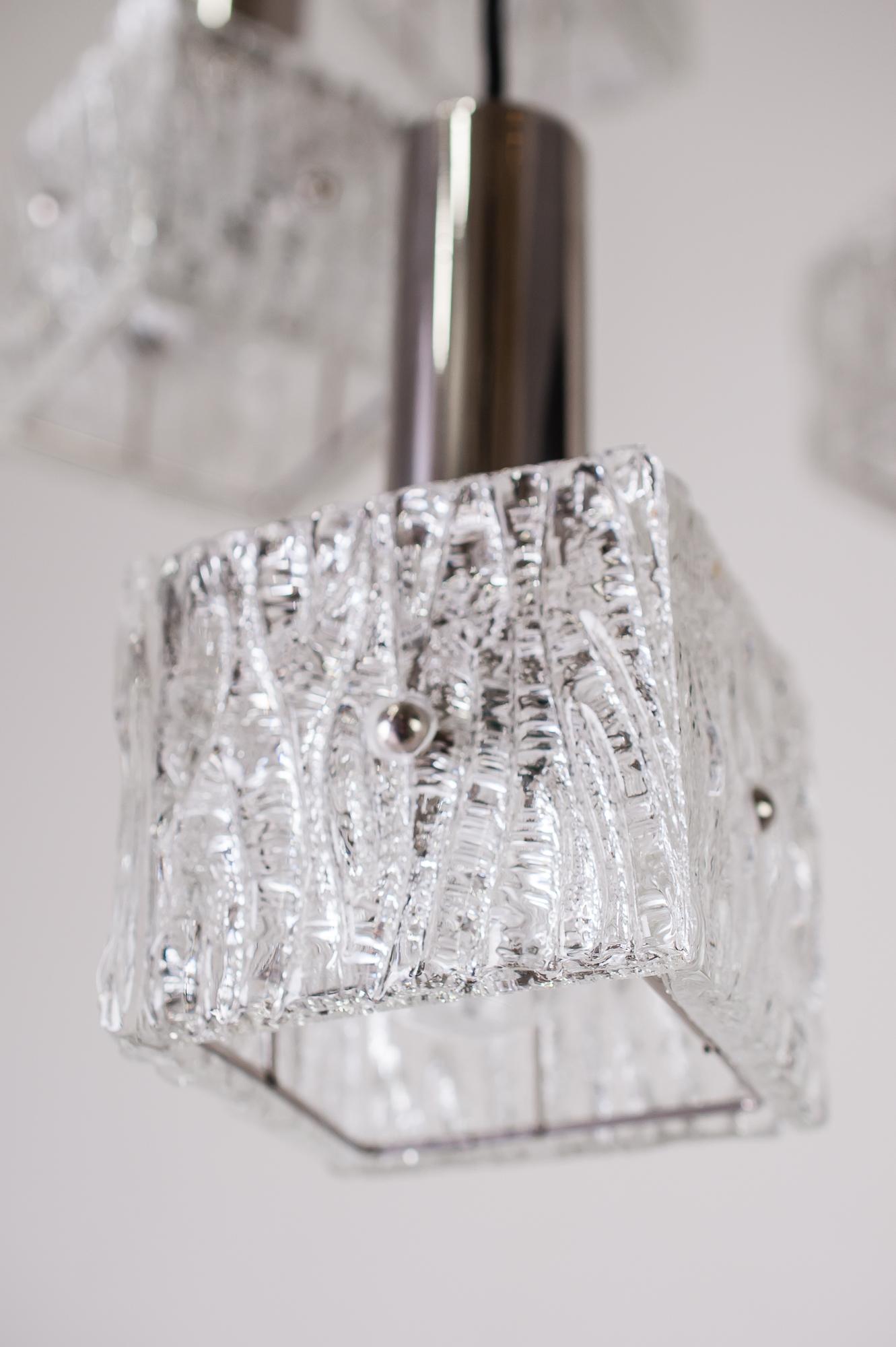 Mid-20th Century Kalmar Chandelier Nickel-Plated, circa 1950s For Sale