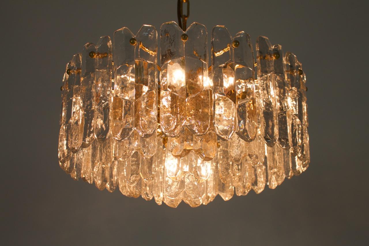 Kalmar Chandelier Palazzo Gilt Brass and Glass Austria, 1970s 7