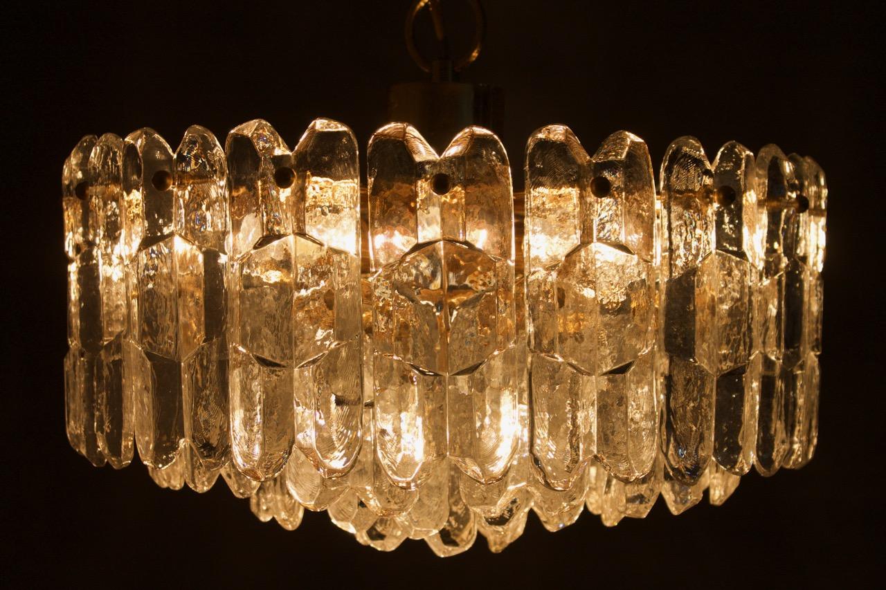 Kalmar Chandelier Palazzo Gilt Brass and Glass Austria, 1970s 2