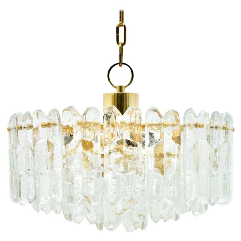 Kalmar Chandelier Palazzo Gilt Brass and Glass Austria, 1970s