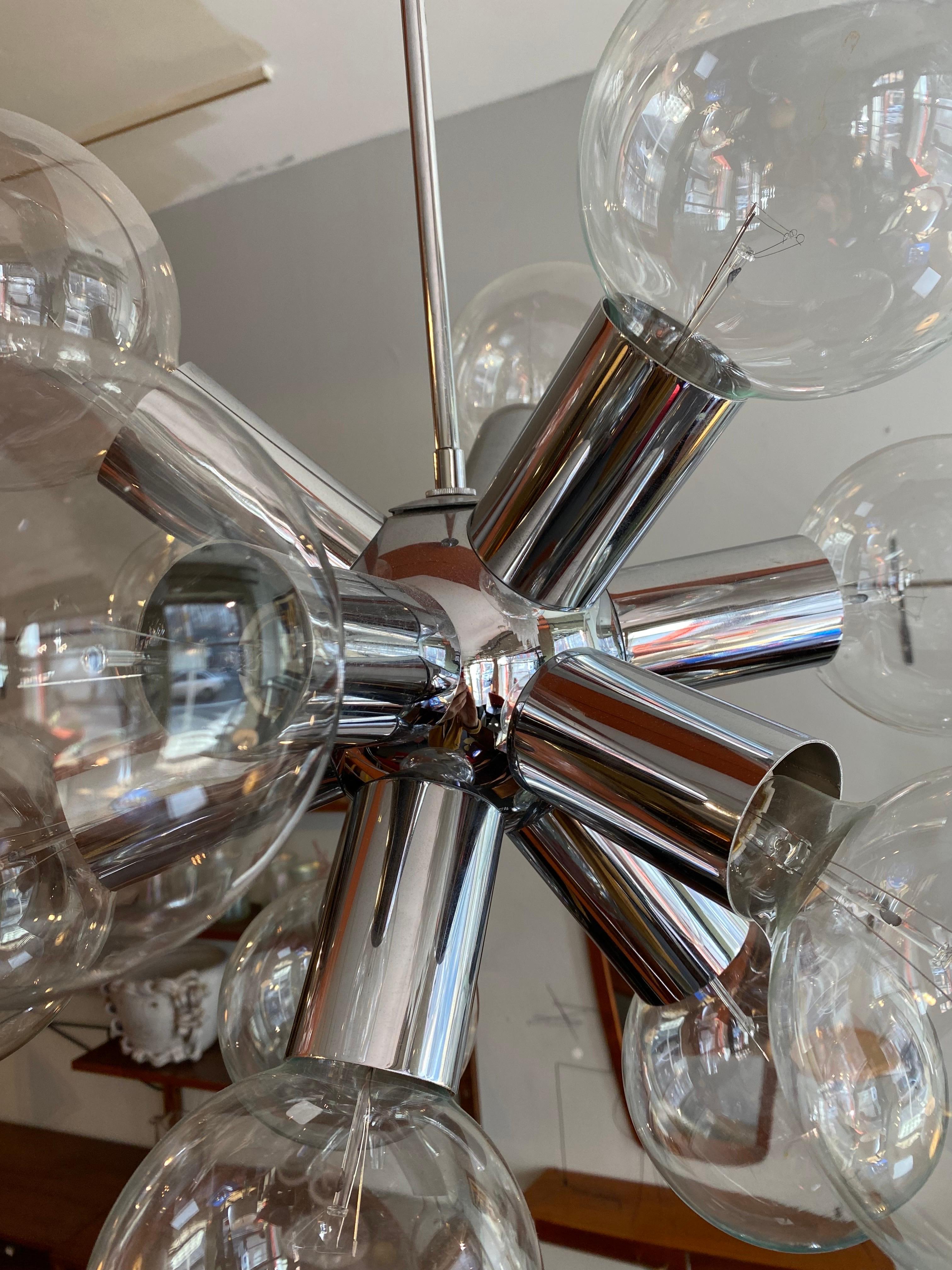 Kalmar Chrome Sputnik Ceiling Fixture In Good Condition For Sale In Philadelphia, PA