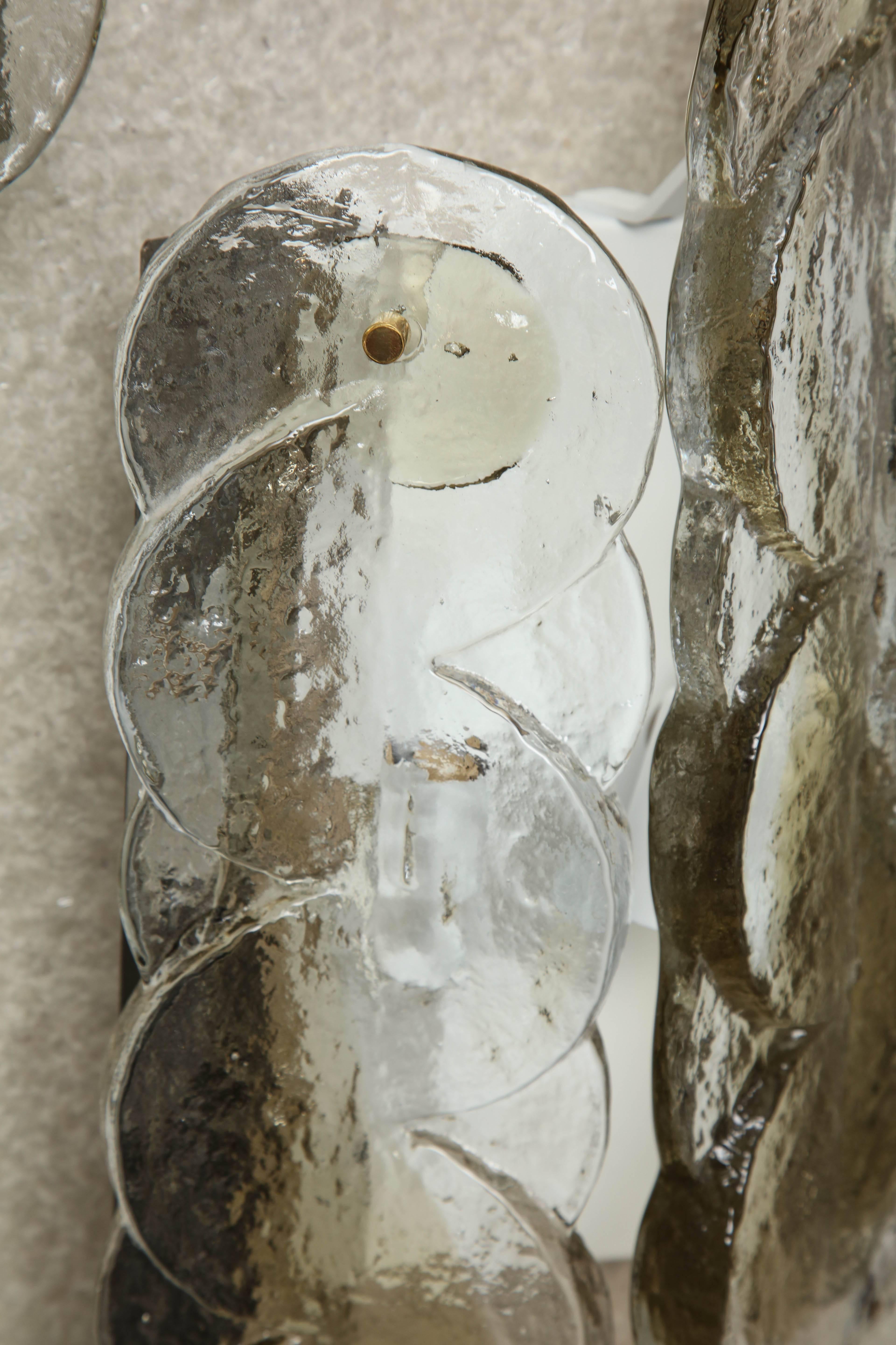 Scandinavian Modern Kalmar Clear, Amber Glass Sconces