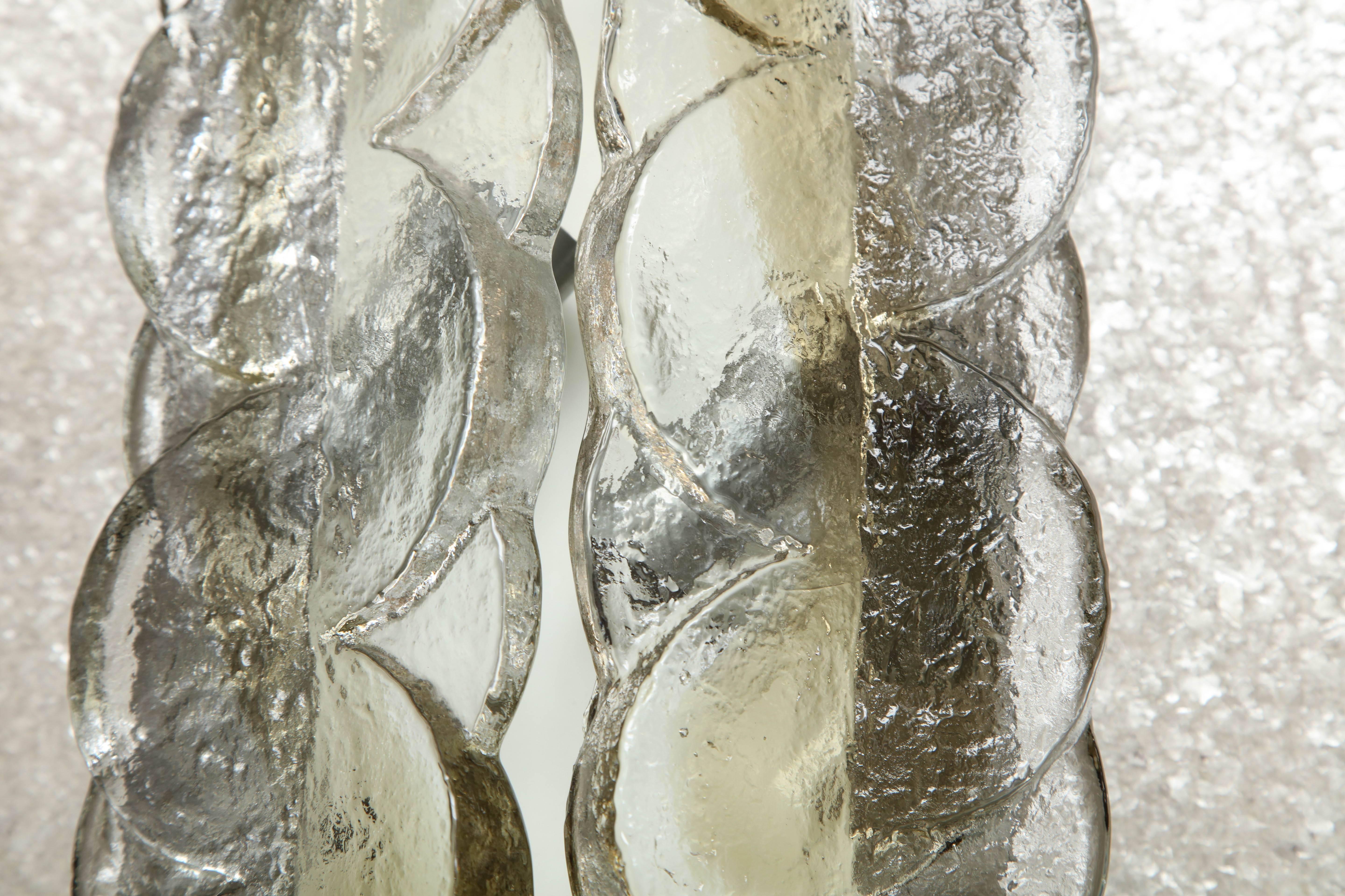 Metal Kalmar Clear, Amber Glass Sconces