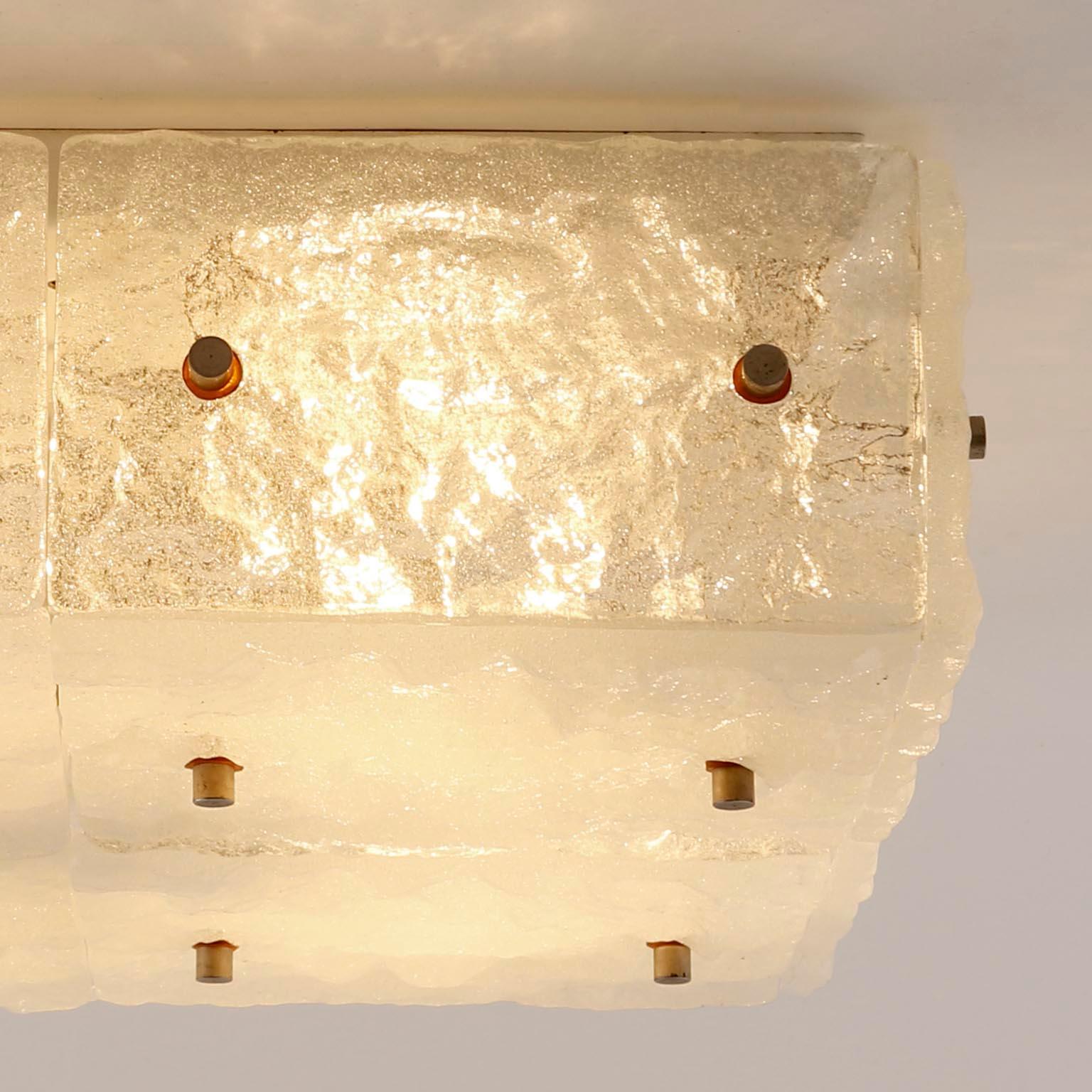 Kalmar 'Dachstein' Glass Flush Mount Light or Sconce, 1970 4