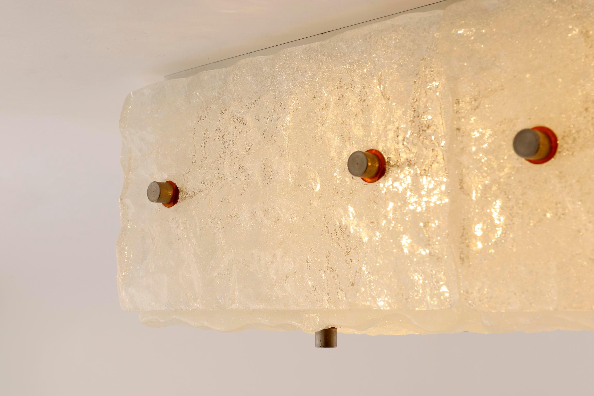 Kalmar 'Dachstein' Glass Flush Mount Light or Sconce, 1970 5