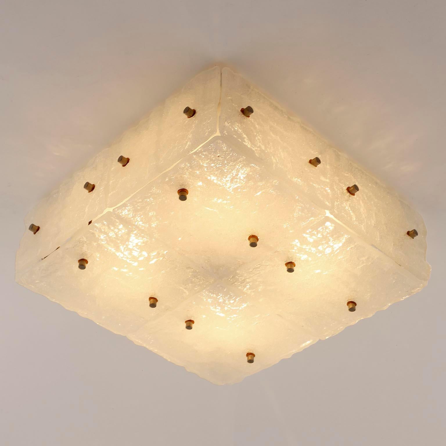 Enameled Kalmar 'Dachstein' Glass Flush Mount Light or Sconce, 1970