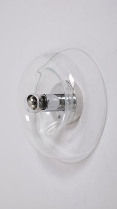 J.T. Kalmar Chrome & Glass Wall Sconce or Ceiling Lamp, Austria, 1970s
